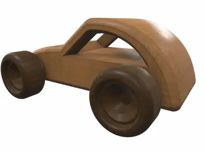 Wooden car toy 3 Free 3D model