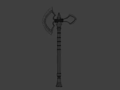 Fantasy Battle-Axe 3D Model Free 3D model