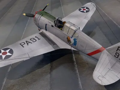 Curtiss P-36A Hawk 3D model