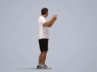 00566Omar008 - Adult Middle Eastern man exercising in athletic 3D model
