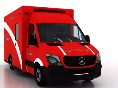 Mercedes Benz Sprinter 2015 Truck Germany Ambulance 3D model