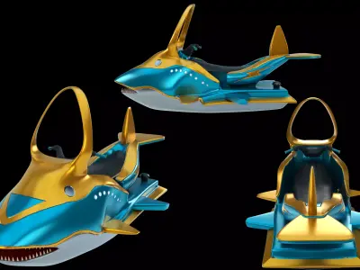 Shark Racer Jet Ski 3D Model Low-poly 3D model