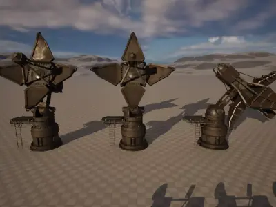 Animated Sci-Fi Props And Machinery Collection - UE5 Ready Low-poly 3D model