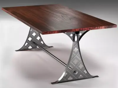 Quatre dining table in the industrial style 3D model