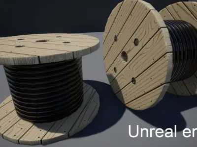 Two Cabledrum game assets Low-poly 3D model