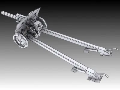Soviet M30 122mm howitzer 3D model
