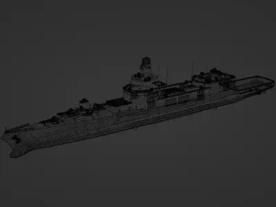 Chinese Fictional Modern Aegis Battleship Zhenyuan 3D model