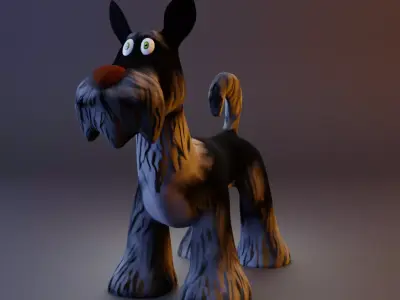 Stylized dog Low-poly 3D model