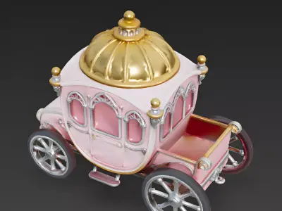 The Enchanted Empress Royal Carriage 3D Model Low-poly 3D model