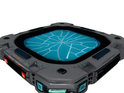 SciFi Broken Hologram Panel Low-poly 3D model