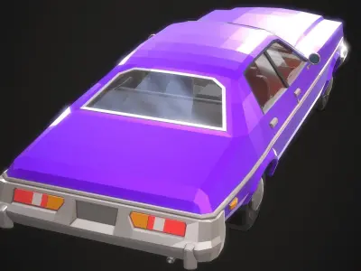 Low-Poly Retro City Car 03 Free low-poly 3D model