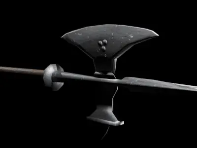 Poleaxe sword Low-poly 3D model