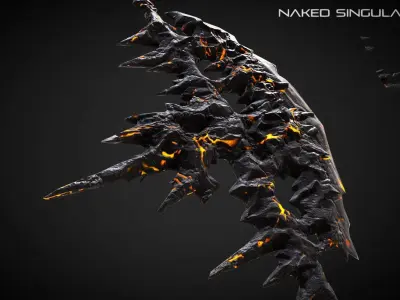 Frozen Halberd Medieval dark fantasy weapon Low-poly 3D model