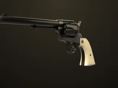 Revolver 03 Model Colt Black All PBR Unity UE Textures Low-poly 3D model