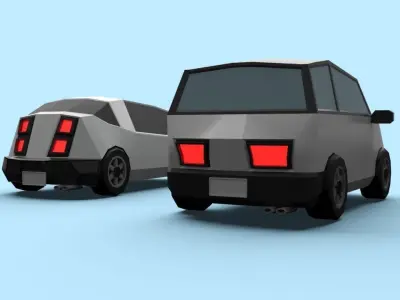 Lowpoly city cars Free low-poly 3D model