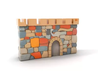 Rustic Stone Castle model pack Low-poly 3D model