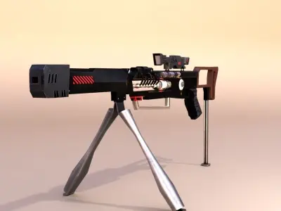 Sci-fi Gun Low-poly 3D model 25