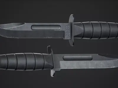 Game Ready Ka-Bar Knife Low-poly 3D model