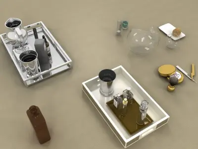 bathroom accessories set 3D model