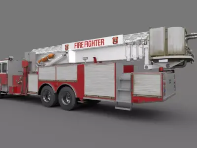 Fire Rescue Vehicle  Low-poly 3D model