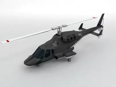 Airwolf Helicopter Low-poly 3D model