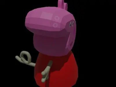 Cartoon character for game Low-poly 3D model