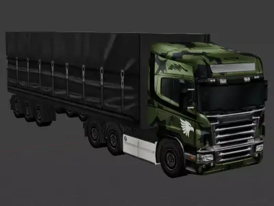 Low Poly European Cargo Truck 8x4 Low-poly 3D model by Elevate3DCreations - Low-poly