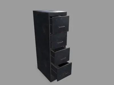Cabinet metal with drawers Low-poly 3D model purchase
