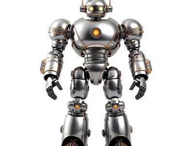 Polished Chrome Atompunk Vanguard 3D Model Low-poly 3D model