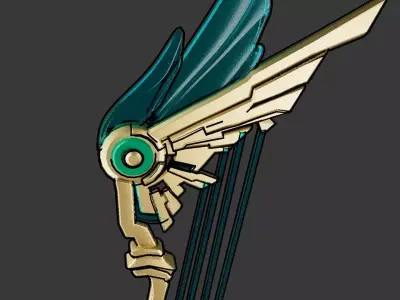 BOW FROM GENSHIN IMPACT  Low-poly 3D model