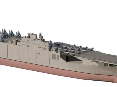 ww2 us navy aircraft carrier inspired by USS lexington cv-2 3D model