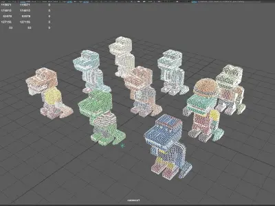 dinosaurs toys Low-poly 3D model
