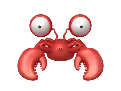 Crab cartoon 3D model