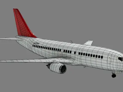 Lowpoly Commercial Airliner 737 Low-poly 3D model