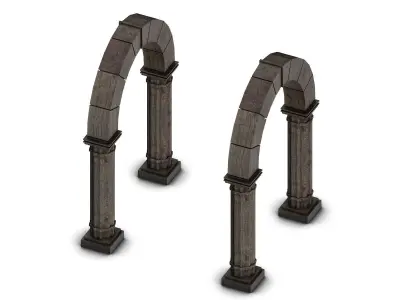 Wooden Medieval Archway 3D model