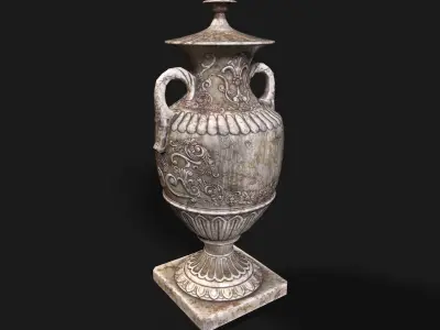 French Baroque Classical Style Urn Vase Low-poly 3D model