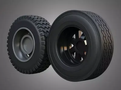 Vehicle Wheels and Tires-B001 - Ready for 3d Print 3D model