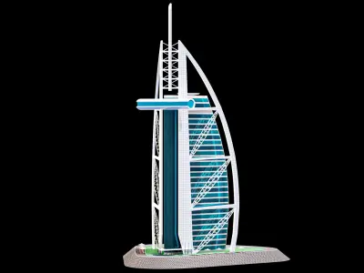 Burj Al Arab Hotel Tower PBR 3D model