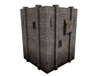 Stone Watch Tower Free low-poly 3D model