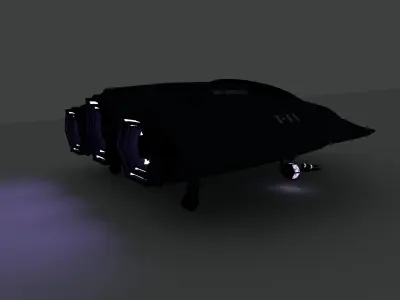 modern aircraft T-14 sci-fi Free 3D model