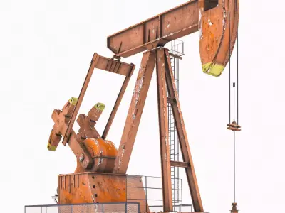 Oil Pump jack Low-poly 3D model