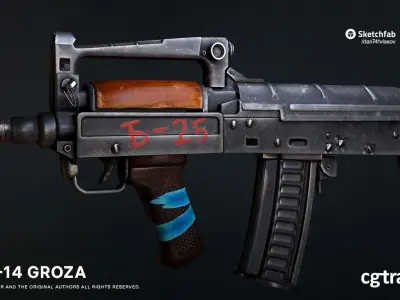 OTs-14 Groza Low-poly 3D model get