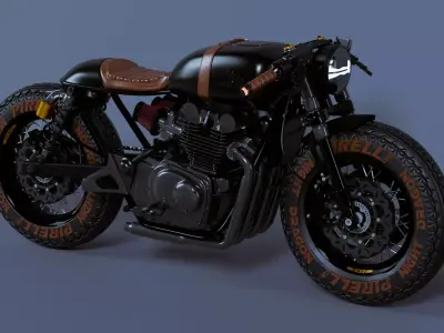 Cafe Racer Motorcycle 3D model buy