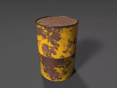 Barrel-FBX-C4D old rusty barrel Free low-poly 3D model