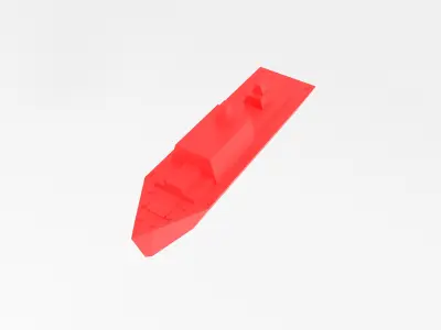 Cartoon Simple Warship v1 003 Low-poly 3D model