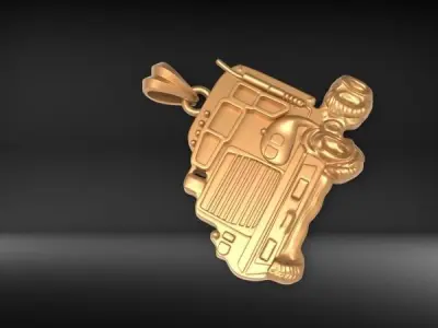 Semi Trailer Truck Pendant Necklace Jewerlry  3D print model