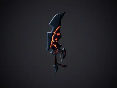Casual combat sword Low-poly 3D model