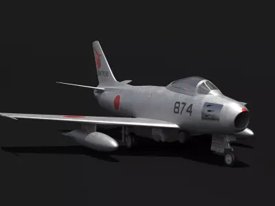 F-86 Sabre JASDF Low-poly 3D model