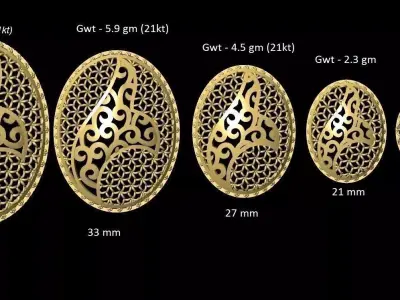 VR-PND2258 size of gold medallion 3D print model