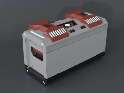 Simple sci fi box Low-poly 3D model